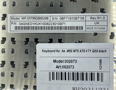 Клавиатура для ноутбука Asus (M50, M70, X70, X71, G50) Black, RU - фото 3