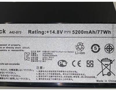 Аккумуляторная батарея для ноутбука Asus A42-G73 14.8V Black 5200mAh OEM - фото 3