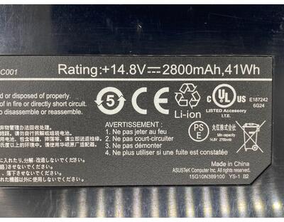Аккумуляторная батарея для ноутбука Asus C41-UX50 UX50V 14.8V Black 2500mAh Orig - фото 3