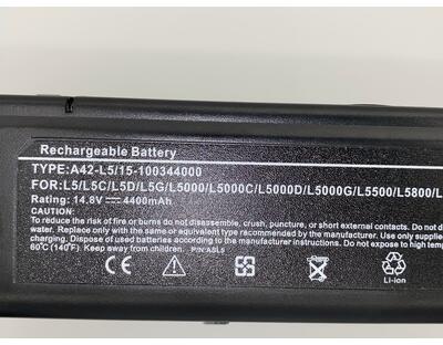 Акумуляторна батарея для ноутбука Asus A42-L5 14.8V Black 4400mAh OEM - фото 3