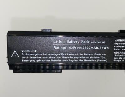 Аккумуляторная батарея для ноутбука Asus A41N1308 14.4V Black 2600mAh OEM - фото 3
