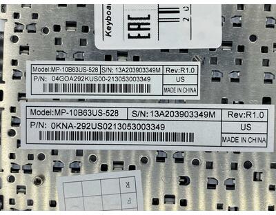 Клавіатура для ноутбука Asus Eee PC 1011, 1015, 1016, 1018, 1025, X101 Black, (Black Frame) RU - фото 3