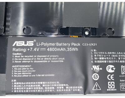 Аккумуляторная батарея для ноутбука Asus C23-UX21 UX21A Zenbook 7.4V Black 4800mAh Orig - фото 3