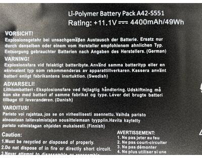 Акумуляторна батарея для ноутбука Asus C31-S551 S551 11.1V Black 4400mAh - фото 3