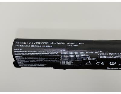 Аккумуляторная батарея для ноутбука Asus A31N1537 X441-3S1P 10.8V Black 2600mAh OEM - фото 3