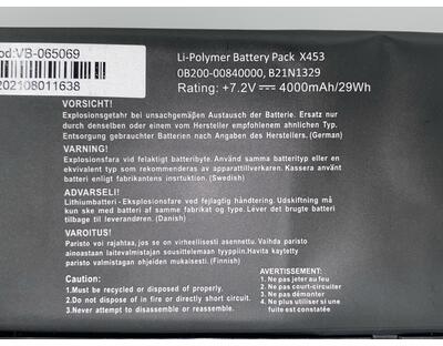 Акумуляторна батарея для ноутбука Asus B21N1329 X453 7.2V Black 4000mAh OEM - фото 3