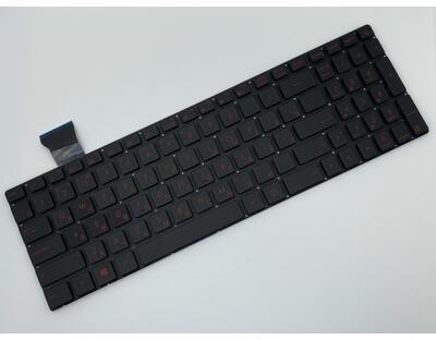 Клавиатура для ноутбука Asus ROG GL552 с красной подсветкой (Light Red), Black, (No Frame) RU - фото 2