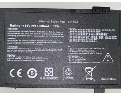 Акумуляторна батарея для ноутбука Asus C41-N550 N550J 15V Black 3500mAh OEM - фото 3