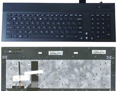 Клавиатура для ноутбука Asus (G74) с подсветкой (Light), Black, (Black Frame) RU (горизонтальный энтер)