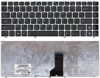 Клавиатура для ноутбука Asus (UL30, K42, K43, X42) Black, (Silver Frame) RU