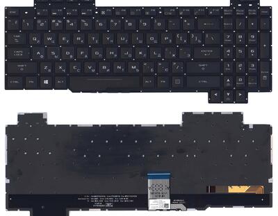 Клавиатура для ноутбука Asus ROG Strix SCAR Edition GL503VS с подсветкой (White Light), Black, (No Frame) RU - фото 5