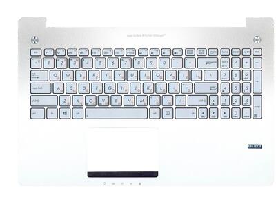 Клавиатура для ноутбука Asus (N550) с топ панелью, с подсветкой (Light), Silver, RU - фото 2