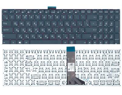 Клавіатура для ноутбука Asus Vivobook (K501) з підсвіткою (Light), Black, (No Frame) RU