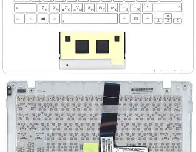 Клавиатура для ноутбука Asus (X200, F200CA, R200CA) White, с топ панелью (White), RU