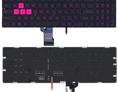 Клавиатура для ноутбука Asus ROG (GL502VM) с подсветкой (Light), Black, (No Frame) RU