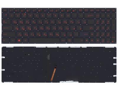Клавиатура для ноутбука Asus (FX502) Black с красной подсветкой (Light), RU