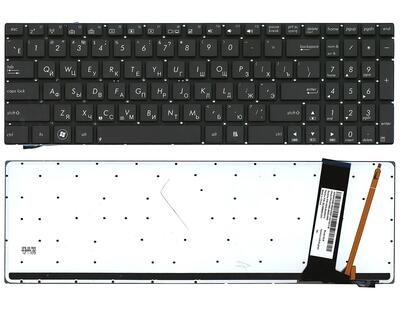 Клавиатура для ноутбука Asus (N56, N56V) с подсветкой (Light), Black, (No Frame) RU - фото 5