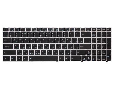 Клавиатура для ноутбука Asus K52 K53 G73 A52 G60 Black, (Silver Frame) RU - фото 2