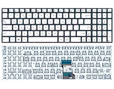 Клавиатура для ноутбука Asus (N501, N501J, N501JW, N501V, N501VW, G501, Q501, UX501, UX501JW, N541) с подсветкой (Light), Silver, (No Frame) RU