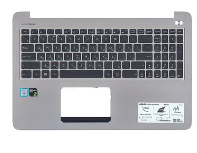 Клавиатура для ноутбука Asus (K501L) Black, с топ панелью (Gray), RU - фото 2