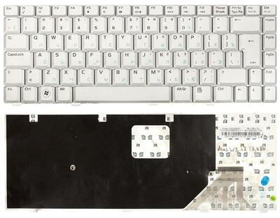 Клавиатура для ноутбука Asus (W3, W3J, A8, F8, N80) Silver, RU (вертикальный энтер)