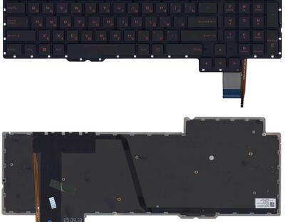 Клавиатура для ноутбука Asus ROG (G752) с подсветкой (Light), Black, (No Frame) RU - фото 5