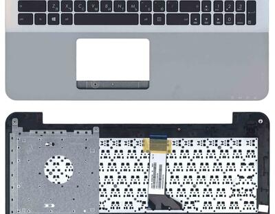 Клавиатура для ноутбука Asus (X555) Black, (Silver TopCase), RU