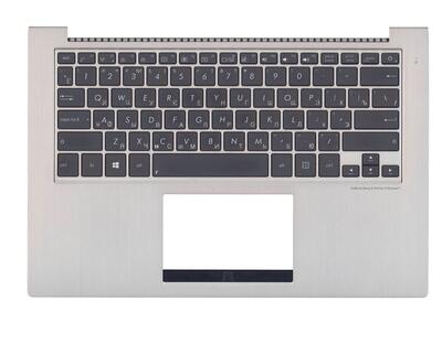 Клавиатура для ноутбука Asus (UX32) Black, с подсветкой (Light) с топ панелью (Silver), RU - фото 2