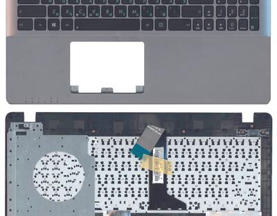 Клавиатура для ноутбука Asus (X550, X550VA, X550EA) Black, с топ панелью (Silver), RU