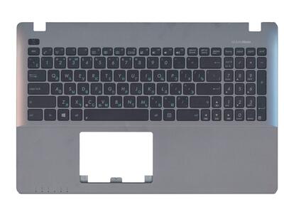 Клавиатура для ноутбука Asus (X550, X550VA, X550EA) Black, с топ панелью (Silver), RU - фото 2
