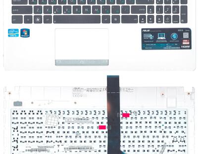 Клавиатура для ноутбука Asus X501A Black, (White TopCase), RU