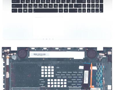 Клавиатура для ноутбука Asus (N76V) Black, с подсветкой (Light), (Silver TopCase), RU